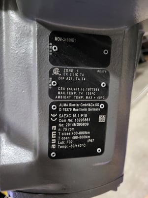 6" HP Valves/Key Valve Technologies #SAEXC-16.1-F16, Stop Check Valve w/Actuator, 75 RPM, 7.5 kW, 575 V - Image 7