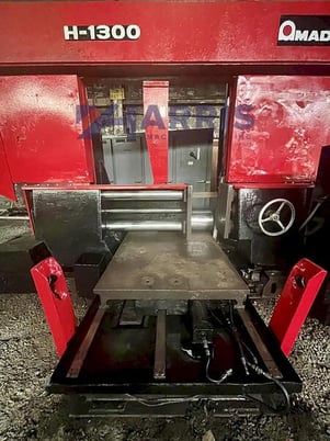 51" x 51" Amada #H-1300, horizontal band saw, 39' x 3" blade, shuttle table, 46-174 FPM, 1991 - Image 4