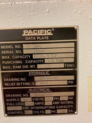 35 Ton, Pacific / Tri-Acro #35-6, hydra-mechanical brake w/CNC Back Gauge, 6' overall, 62" between housing - Image 4