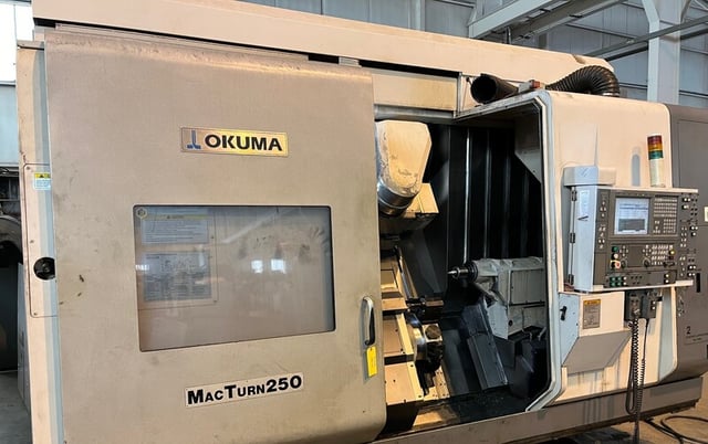 Okuma #MacTurn-250-2S/1000 Big Bore 5" Axis CNC turning center w/live milling, OSP-P100L Control, 2005 - Image 2