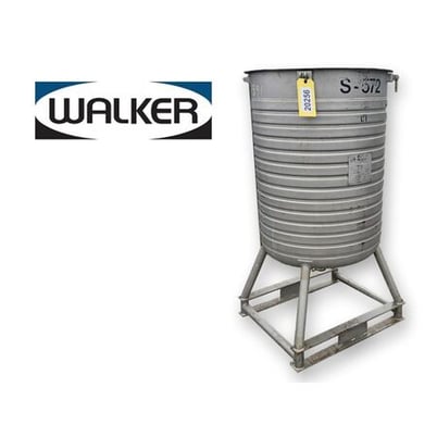 100 gallon Walker, Stainless Steel portable jacketed vertical tank kettle, 27.5" diameter, 34.5" straight - Image 1