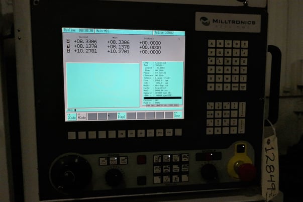 Milltronics #TT24, CNC twin-table bridge type VMC, Milltronics 8200 Control, 23" X, 25" Y, 20" Z, 10000 RPM - Image 6