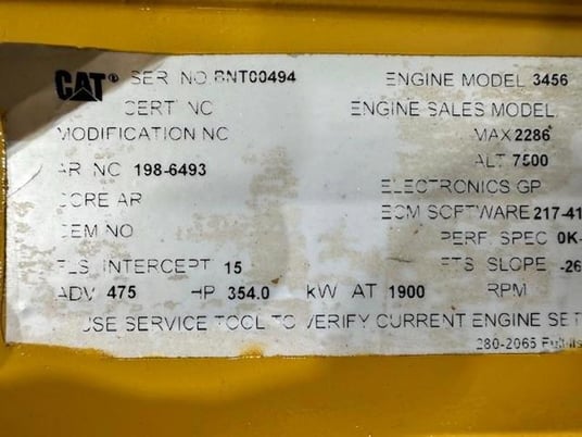 475 HP Caterpillar #3456, Engine Assembly, low hours - Image 3