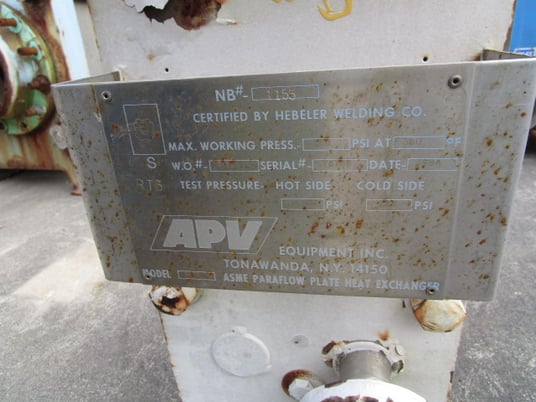 36 sq.ft., APV, SR15, Carbon Steel frame, 316 Stainless Steel plates, 150 psi, 32 plates, 350&deg;F, 1984 - Image 5