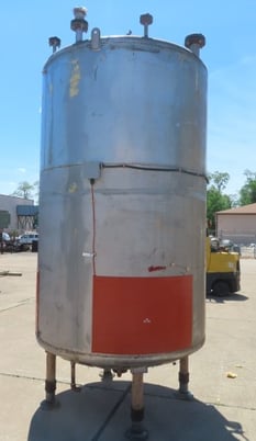 1500 gallon Givaudan Corp., 304 Stainless Steel tank, jacketed, dish bottom & top, 66" dia. x 100" straight - Image 1