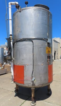 1500 gallon Givaudan Corp., 304 Stainless Steel tank, jacketed, dish bottom & top, 66" dia. x 100" straight - Image 2