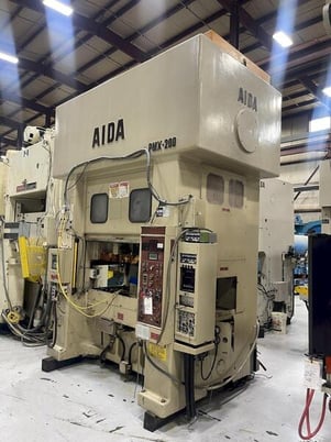 200 Ton, Aida #PMX-L2-200(1), mechanical metal stamping press, 7.8" stroke, 28.6" Shut Height, 40-80 VSPM - Image 3