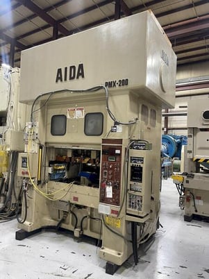 200 Ton, Aida #PMX-L2-200(1), mechanical metal stamping press, 7.8" stroke, 28.6" Shut Height, 40-80 VSPM - Image 6