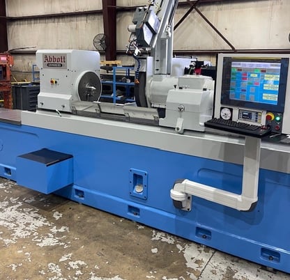 28" x 120" Abbott #A24120, roll grinder, 30" x 2"-4" x 12" grinding wheel, infeed ballscrew, 2024 - Image 2