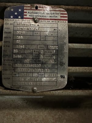 20 HP 1160 RPM Baldor, Fr. 326U, 460 Volts, Squirrel Cage, EOK - Image 1