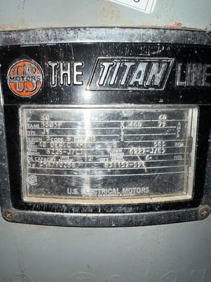 60 HP 1185 RPM U.S. Motors, Frame 5805P, 460 Volts, Verticle Pump, electrically OK - Image 1