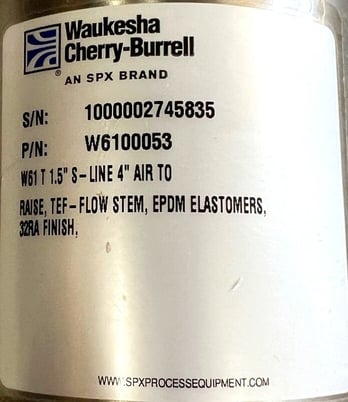 4" Waukesha Cherry Burrell #W6100053, Stainless Steel sanitary valve w/ actuator - Image 2