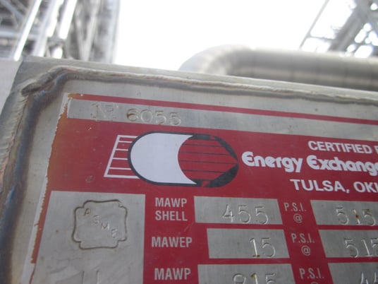 4822 sq.ft., 455 psi shell, 815 psi tube, Heat Exchanger, 515&deg;F shell, 440&deg;F tube, 2012 - Image 3