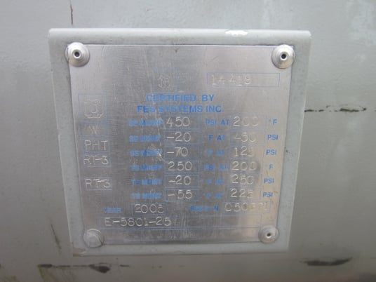 5601 sq.ft., 450 psi shell, Gea-Fes iIN, heat exchanger, 250 psi tube, 200&deg;F shell, 200&deg;F tube, 2005 - Image 3