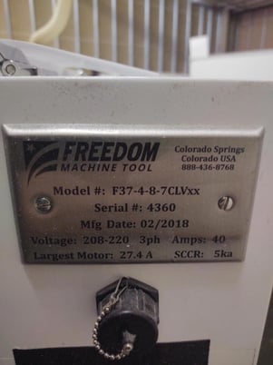 Freedom Patriot (DMS) #F-37-4-8-7CLV-XX, 4' x 8' CNC router, Fagor Control, Becker vacuum pump, 2018 - Image 8