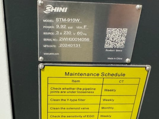 9 KW Shini #STM-910W, water temperature control unit, 230 V., 1 HP, 250&deg;F, 15 GPM @ 30 psi, new, 2024 - Image 4