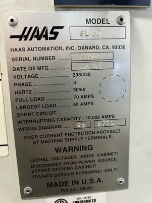 Haas #SL-30, CNC turning center, 2001 - Image 3