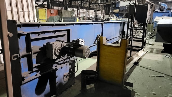 BCP Wheelabrator, 9-wheel autoblast machine with roll line, 2001 - Image 4