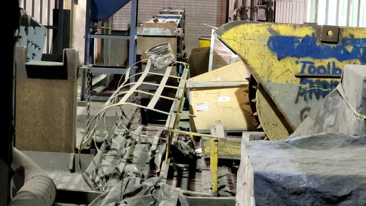 BCP Wheelabrator, 9-wheel autoblast machine with roll line, 2001 - Image 5