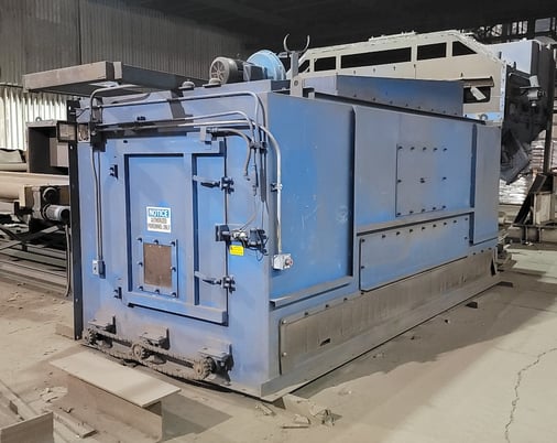 BCP Wheelabrator, 9-wheel autoblast machine with roll line, 2001 - Image 6