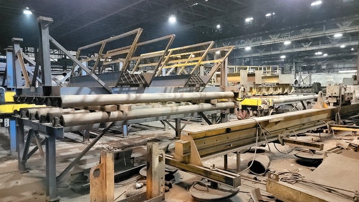 BCP Wheelabrator, 9-wheel autoblast machine with roll line, 2001 - Image 10