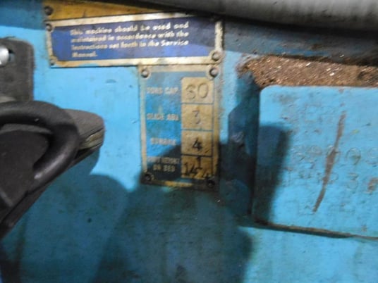 60 Ton, Bliss (EW) #C60, OBI press, air clutch & brake, 4" stroke, 14.25" SH - Image 9