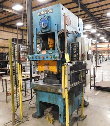 86 Ton, Heller/Sutherland #Mark-88, single crank hydraulic gap frame press, 5.9" stroke - Image 4