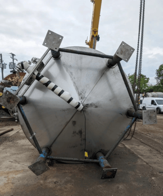 6600 gallon Santa Rosa, Stainless Steel jacketed storage tank, 96" dia. x 202" straight side, dish top, cone - Image 3