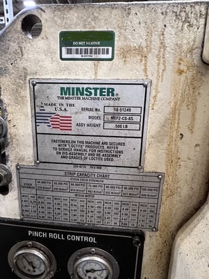 8" x .125" Minster #MEF2-CS-8S, press mounted servo feed, 2006 - Image 5