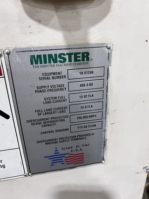 8" x .125" Minster #MEF2-CS-8S, press mounted servo feed, 2006 - Image 8