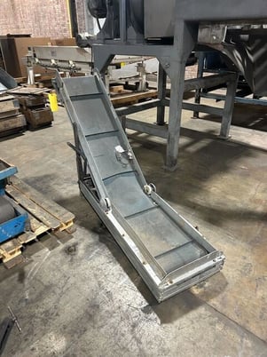 14" wide x 6.5' long, Crizaf, conveyor, 3/4"flites, 48" drop height - Image 2
