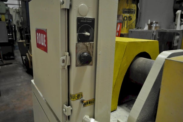 10000 lb. Rowe #10030-DSL, uncoiler, 38" mandrel, 72" outside dimensions, 17"-21" powered expansion, 4-arm - Image 6