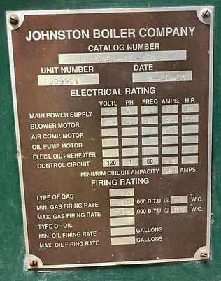 750 HP Johnston Boiler #PFTA-750-4G-150S, Boiler, 150 psi, 1993 - Image 4