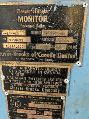 Cleaver Brooks #CB-700-40, Steam Boiler, Natural Gas, 150 psi, 1674000 BTU/hr., 1995 - Image 6