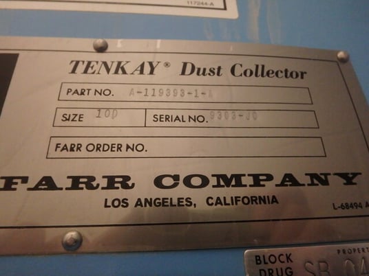 Farr Filtration Systems #10D, Dust Collector, Cartridge Type, Pulse Jet Discharge, 230/460 V - Image 9