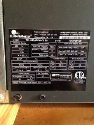 Climate Climate Master #TCH060AFC40CLSS, Heat Pumps, 460 V - Image 3