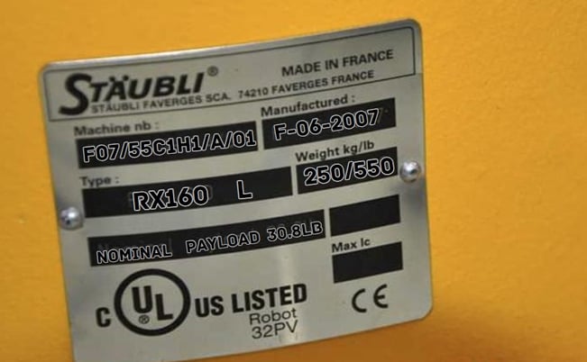 Staubli, RX160, 6 Axis Articulating Arm Robot with Controller and Teach Pendent Programmer - Image 3