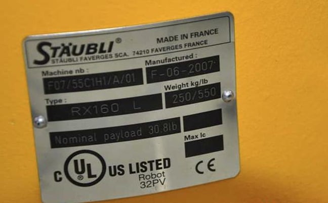 Staubli, RX160, 6 Axis Articulating Arm Robot with Controller and Teach Pendent Programmer - Image 4