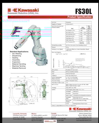 Kawasaki, FS030L E, Robot with "D+" (D Plus) Controller, 6 axis, 66 lbs. capacity, teach pendant, 2008 - Image 8