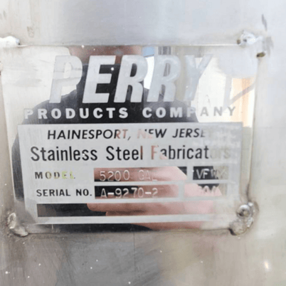 5200 gallon Perry Products Company #5200GAL-VFWX, 304 Stainless Steel Vertical Tank, Flat Bottom & Top, S/N - Image 6