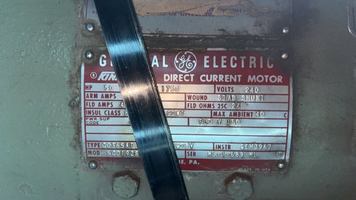 50 HP 1750 RPM General Electric, Frame CD365AT, DPFG-BV, 240 VA - Image 2