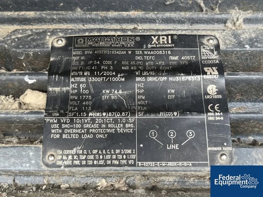 Kaeser Omega #FB350C, Rotary Blower, 100 HP, 460 V., 1775 RPM, 2003 - Image 7