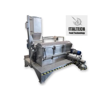 Italtech #MXC-300, Stainless Steel continuous pasta mixer extruder, flour screw feeder/doser with hopper - Image 1