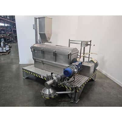 Italtech #MXC-300, Stainless Steel continuous pasta mixer extruder, flour screw feeder/doser with hopper - Image 3