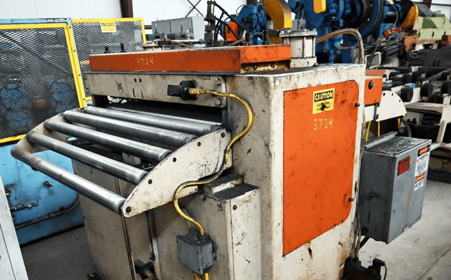 36" Bradbury, flattener, (5) 3 roll diameter, 42" passline, in/out cascade rolls, 2000 - Image 2