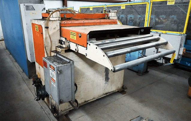 36" Bradbury, flattener, (5) 3 roll diameter, 42" passline, in/out cascade rolls, 2000 - Image 3