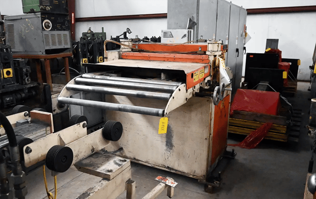 36" Bradbury, flattener, (5) 3 roll diameter, 42" passline, in/out cascade rolls, 2000 - Image 4
