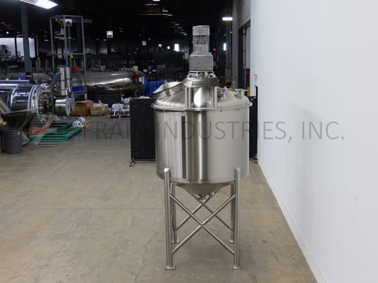 90 Gal. A & B Process Systems #TOPPER, Stainless Steel Tank, 36" diameter X 30" D x 20" Straight Side, 7-1/2 - Image 4