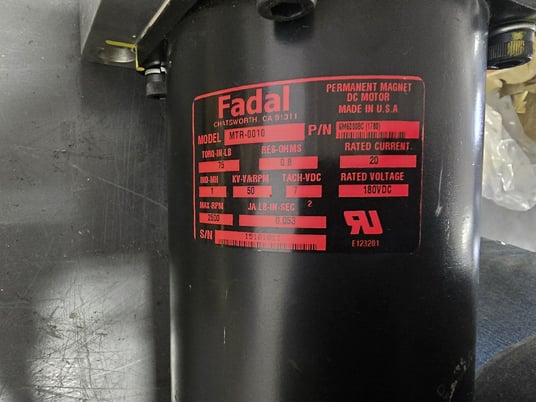 1 HP 2000 RPM Fadal #MTR-0010, 180 VDC, 75 lb. Torque, 0.08 RED Ohms - Image 2