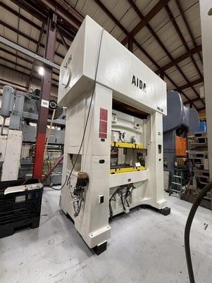 300 ton, Aida #PMX-L2-300, Straight Side Mechanical Stamping Press, 7.8" stroke, 31.4" Shut Height, 1990 - Image 2